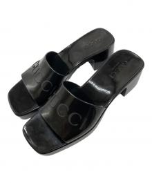 GUCCI（グッチ）の古着「ラバー スライド チャンキーヒール サンダル」｜ブラック