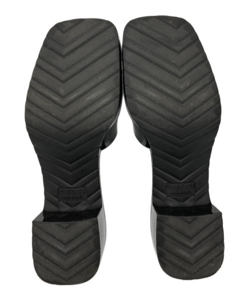 GUCCI（グッチ）GUCCI (グッチ) ラバー スライド チャンキーヒール サンダル ブラック サイズ:SIZE37の古着・服飾アイテム