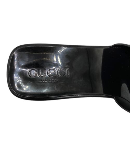 GUCCI（グッチ）GUCCI (グッチ) ラバー スライド チャンキーヒール サンダル ブラック サイズ:SIZE37の古着・服飾アイテム