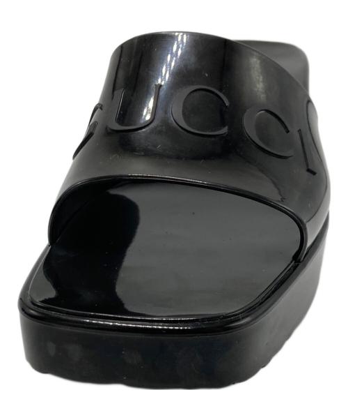 GUCCI（グッチ）GUCCI (グッチ) ラバー スライド チャンキーヒール サンダル ブラック サイズ:SIZE37の古着・服飾アイテム