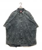 DIESELディーゼル）の古着「24SS S-LAZER short sleeve shirt」｜ブラック×グレー
