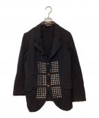 COMME des GARCONS HOMME PLUSコムデギャルソンオムプリュス）の古着「縮絨マルチスタッズテーラードジャケット」｜ブラック