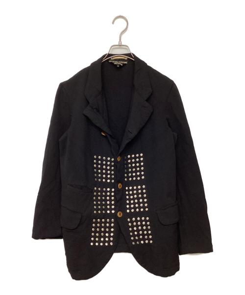 COMME des GARCONS HOMME PLUS（コムデギャルソンオムプリュス）COMME des GARCONS HOMME PLUS (コムデギャルソンオムプリュス) 縮絨マルチスタッズテーラードジャケット ブラック サイズ:Sの古着・服飾アイテム