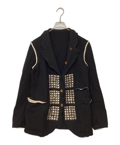 COMME des GARCONS HOMME PLUS（コムデギャルソンオムプリュス）COMME des GARCONS HOMME PLUS (コムデギャルソンオムプリュス) 縮絨マルチスタッズテーラードジャケット ブラック サイズ:Sの古着・服飾アイテム