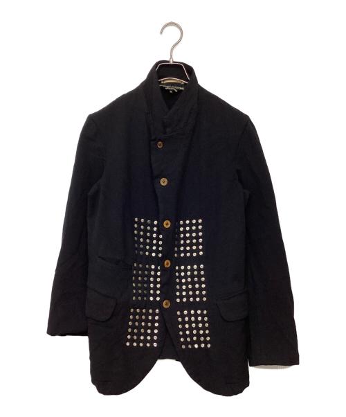 COMME des GARCONS HOMME PLUS（コムデギャルソンオムプリュス）COMME des GARCONS HOMME PLUS (コムデギャルソンオムプリュス) 縮絨マルチスタッズテーラードジャケット ブラック サイズ:Sの古着・服飾アイテム