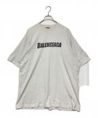 BALENCIAGAバレンシアガ）の古着「Caps Destroyed Flatground T-shirt」｜ホワイト