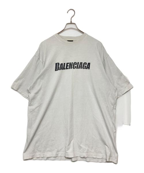 BALENCIAGA（バレンシアガ）BALENCIAGA (バレンシアガ) Caps Destroyed Flatground T-shirt ホワイト サイズ:SIZE Sの古着・服飾アイテム