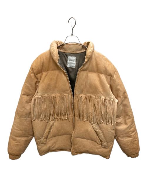 BOWWOW（バウワウ）BOWWOW (バウワウ) FRINGE LEATHER DOWN JKT ブラウン サイズ:Lの古着・服飾アイテム