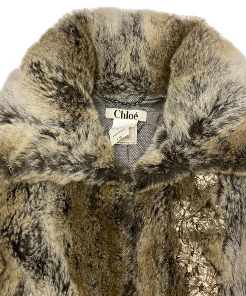 Chloe（クロエ）Chloe (クロエ) ファージャケット ベージュ サイズ:SIZE 38の古着・服飾アイテム