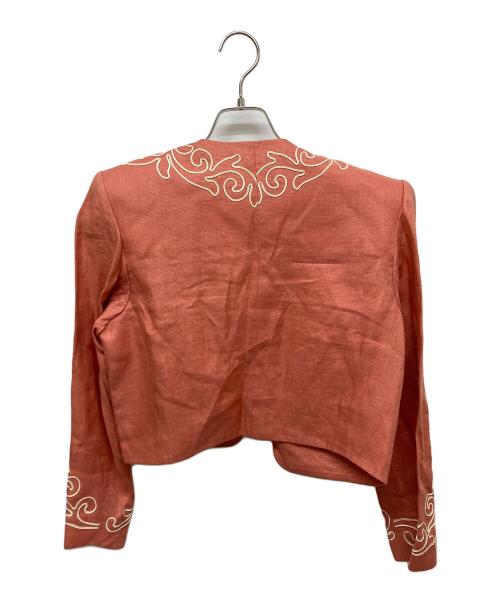 Yves Saint Laurent（イヴサンローラン）Yves Saint Laurent (イヴサンローラン) デザイン刺繍テーラード ピンク サイズ:SIZE Mの古着・服飾アイテム