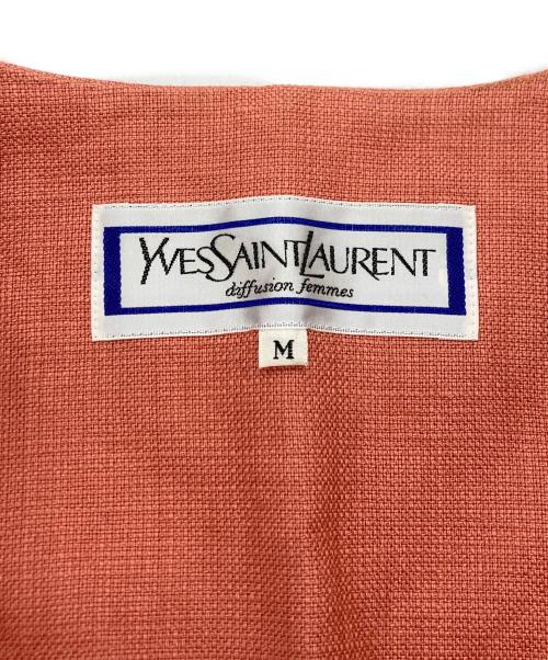 Yves Saint Laurent（イヴサンローラン）Yves Saint Laurent (イヴサンローラン) デザイン刺繍テーラード ピンク サイズ:SIZE Mの古着・服飾アイテム