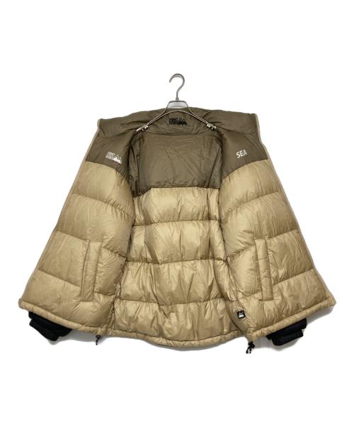 FIRST DOWN（ファーストダウン）FIRST DOWN (ファーストダウン) WIND AND SEA (ウィンダンシー) ダウンジャケット ブラック×ブラウン サイズ:SIZE Lの古着・服飾アイテム