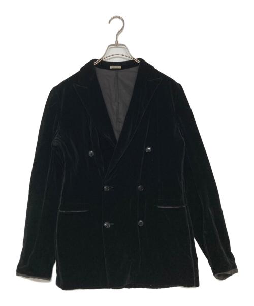 BOTTEGA VENETA ベロアテーラードジャケット（ボッテガベネタ）BOTTEGA VENETA ベロアテーラードジャケット (ボッテガベネタ) ベロアテーラードジャケット ブラック サイズ:SIZE 48の古着・服飾アイテム