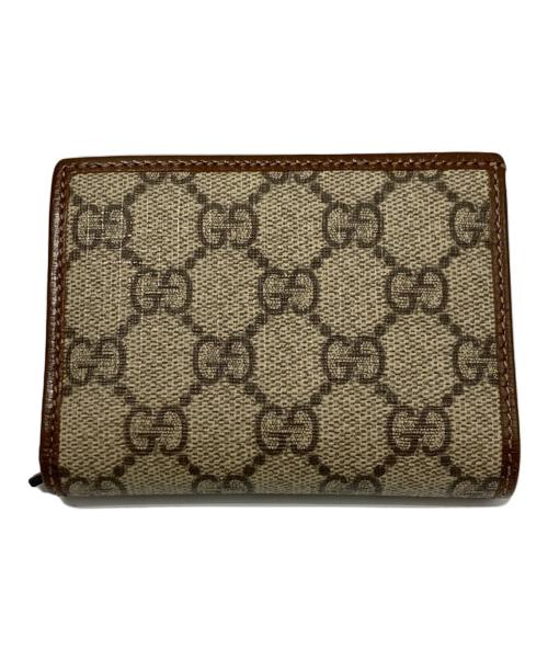 GUCCI（グッチ）GUCCI (グッチ) GG スプリーム ホースビット 二つ折り財布 ベージュの古着・服飾アイテム