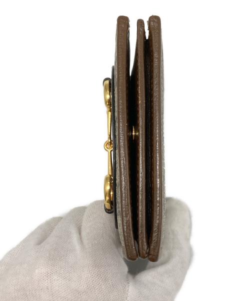 GUCCI（グッチ）GUCCI (グッチ) GG スプリーム ホースビット 二つ折り財布 ベージュの古着・服飾アイテム