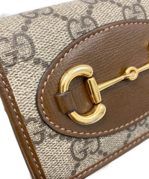 GUCCI（グッチ）GUCCI (グッチ) GG スプリーム ホースビット 二つ折り財布 ベージュの古着・服飾アイテム