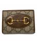 GUCCI（グッチ）の古着「GG スプリーム ホースビット 二つ折り財布」｜ベージュ