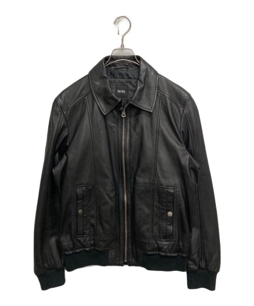 BOSS（ボス）BOSS (ボス) ラムレザージャケット ブラック サイズ:SIZE 48の古着・服飾アイテム
