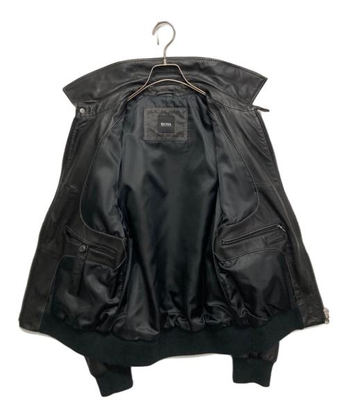 BOSS（ボス）BOSS (ボス) ラムレザージャケット ブラック サイズ:SIZE 48の古着・服飾アイテム
