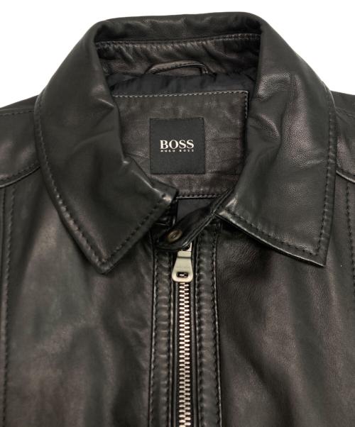 BOSS（ボス）BOSS (ボス) ラムレザージャケット ブラック サイズ:SIZE 48の古着・服飾アイテム