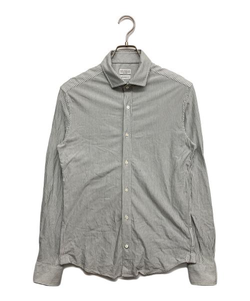 BRUNELLO CUCINELLI（ブルネロクチネリ）BRUNELLO CUCINELLI (ブルネロクチネリ) ストライプシャツ グレー サイズ:Sの古着・服飾アイテム