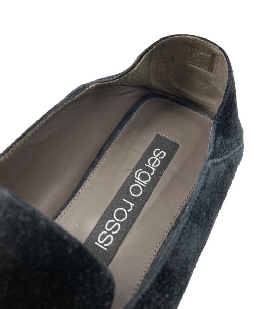 sergio rossi（セルジオロッシ）sergio rossi (セルジオロッシ) ロゴプレート レザースリッパ ブラック サイズ:SIZE 5の古着・服飾アイテム