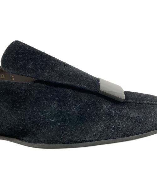 sergio rossi（セルジオロッシ）sergio rossi (セルジオロッシ) ロゴプレート レザースリッパ ブラック サイズ:SIZE 5の古着・服飾アイテム