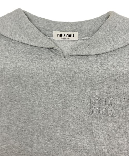 MIU MIU（ミュウミュウ）MIU MIU (ミュウミュウ) セーラーカラートップ ノースリーブスウェット グレー サイズ:SIZE Sの古着・服飾アイテム