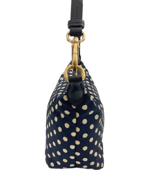 MIU MIU（ミュウミュウ）MIU MIU (ミュウミュウ) スピリット プリントファイユ ミニバッグ ネイビーの古着・服飾アイテム