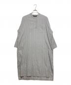 mizuiro-indミズイロインド）の古着「バンドカラーシャツワンピース」｜グレー