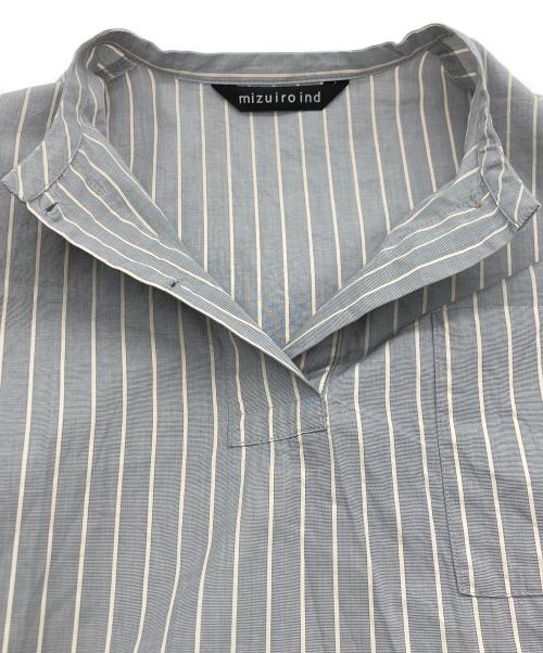 mizuiro-ind（ミズイロインド）mizuiro-ind (ミズイロインド) バンドカラーシャツワンピース グレー サイズ:不明の古着・服飾アイテム