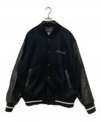 WACKO MARIA×ELLEN VON UNWERTHワコマリア×エレン・フォン・アンワース）の古着「LEATHER VARSITY JACKET」｜ブラック