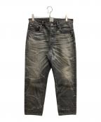 New Manualニュー・マニュアル）の古着「LV 61’s TAPERED JEANS DAMAGED」｜ブラック