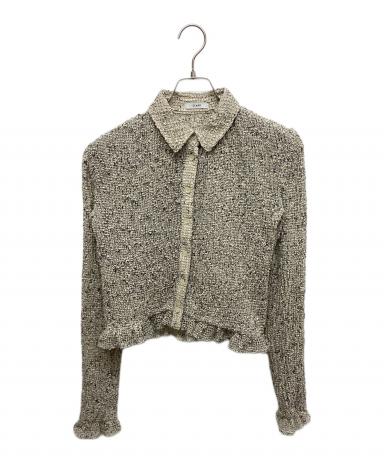 中古・古着通販】CLANE (クラネ) MIX MESH GATHER SHIRT ホワイト