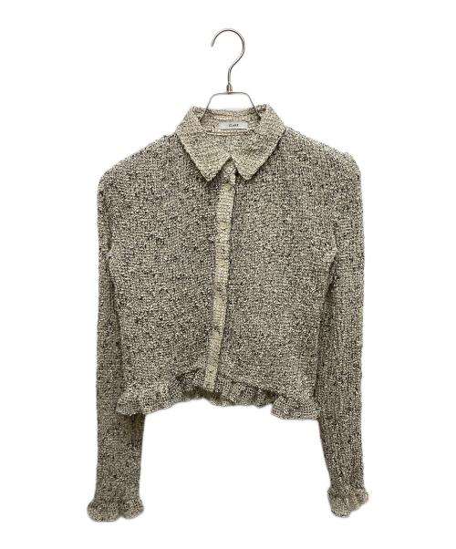 CLANE（クラネ）CLANE (クラネ) MIX MESH GATHER SHIRT ホワイト サイズ:SIZE1の古着・服飾アイテム