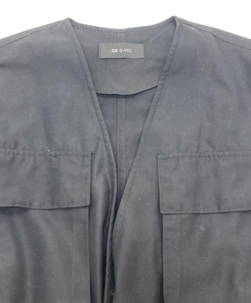 D-VEC（ディーベック）D-VEC (ディーベック) W'S DWR PL  TUSSAH LONG JACKET ブラック サイズ:ONEーSIZEの古着・服飾アイテム