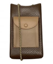 CAFUNE（カフネ）の古着「型押しレザー チェーン ショルダーバッグ」｜ブラウン