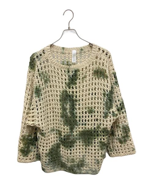 INDUSTRIAL HINDUSTAN Niche（インダストリアル ヒンドゥスタン ニッチ）INDUSTRIAL HINDUSTAN Niche (インダストリアル ヒンドゥスタン ニッチ) メッシュニット ベージュ×カーキ サイズ:SIZE Freeの古着・服飾アイテム