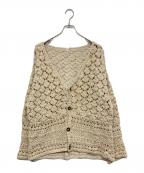 INDUSTRIAL HINDUSTAN Nicheインダストリアル ヒンドゥスタン ニッチ）の古着「クロシェニットカーディガン」｜アイボリー