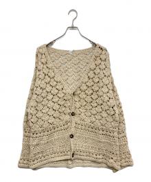 INDUSTRIAL HINDUSTAN Niche（インダストリアル ヒンドゥスタン ニッチ）の古着「クロシェニットカーディガン」｜アイボリー