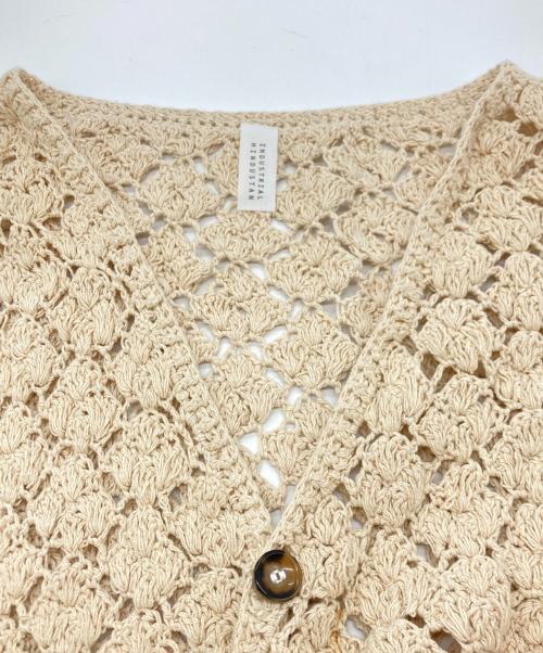 INDUSTRIAL HINDUSTAN Niche（インダストリアル ヒンドゥスタン ニッチ）INDUSTRIAL HINDUSTAN Niche (インダストリアル ヒンドゥスタン ニッチ) クロシェニットカーディガン アイボリー サイズ:不明の古着・服飾アイテム