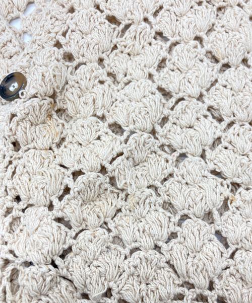 INDUSTRIAL HINDUSTAN Niche（インダストリアル ヒンドゥスタン ニッチ）INDUSTRIAL HINDUSTAN Niche (インダストリアル ヒンドゥスタン ニッチ) クロシェニットカーディガン アイボリー サイズ:不明の古着・服飾アイテム