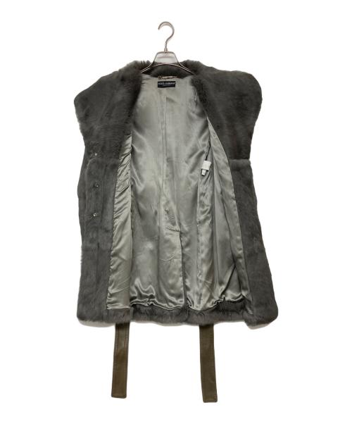 DOLCE & GABBANA（ドルチェ＆ガッバーナ）DOLCE & GABBANA (ドルチェ＆ガッバーナ) ラビットファーコート グレー サイズ:SIZE 38の古着・服飾アイテム