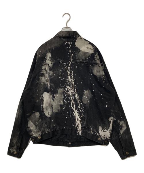 BALENCIAGA（バレンシアガ）BALENCIAGA (バレンシアガ) ペイント加工デニムジャケット ブラック サイズ:SIZE 46の古着・服飾アイテム