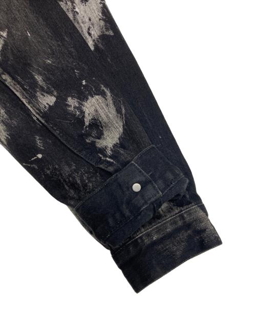 BALENCIAGA（バレンシアガ）BALENCIAGA (バレンシアガ) ペイント加工デニムジャケット ブラック サイズ:SIZE 46の古着・服飾アイテム