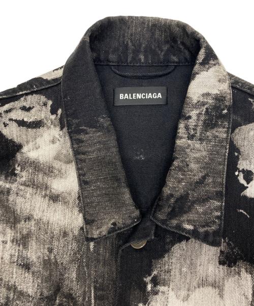 BALENCIAGA（バレンシアガ）BALENCIAGA (バレンシアガ) ペイント加工デニムジャケット ブラック サイズ:SIZE 46の古着・服飾アイテム