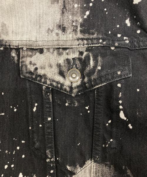 BALENCIAGA（バレンシアガ）BALENCIAGA (バレンシアガ) ペイント加工デニムジャケット ブラック サイズ:SIZE 46の古着・服飾アイテム