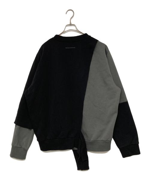 MM6 Maison Margiela（エムエムシックスメゾンマルジェラ）MM6 Maison Margiela (エムエムシックスメゾンマルジェラ) Numeric Print レイヤード スウェットシャツ グレー×ブラック サイズ:SIZE XXLの古着・服飾アイテム