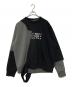 MM6 Maison Margiela（エムエムシックスメゾンマルジェラ）の古着「Numeric Print レイヤード スウェットシャツ」｜グレー×ブラック