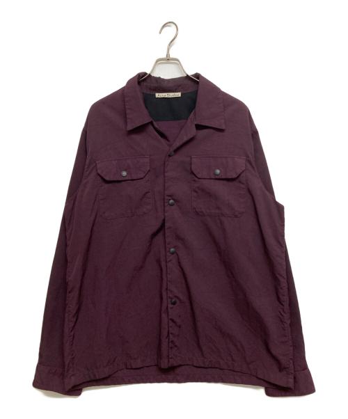 Acne studios（アクネ ストゥディオズ）Acne studios (アクネ ストゥディオズ) ピケナイロンバーガンディシャツ ボルドー サイズ:SIZE 52の古着・服飾アイテム